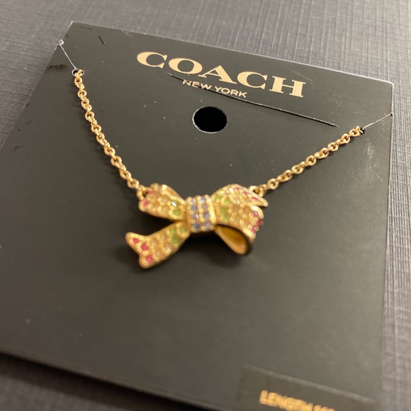 Coach Pave Rainbow Ribbon Necklace 16-18” - Picture 3 of 10